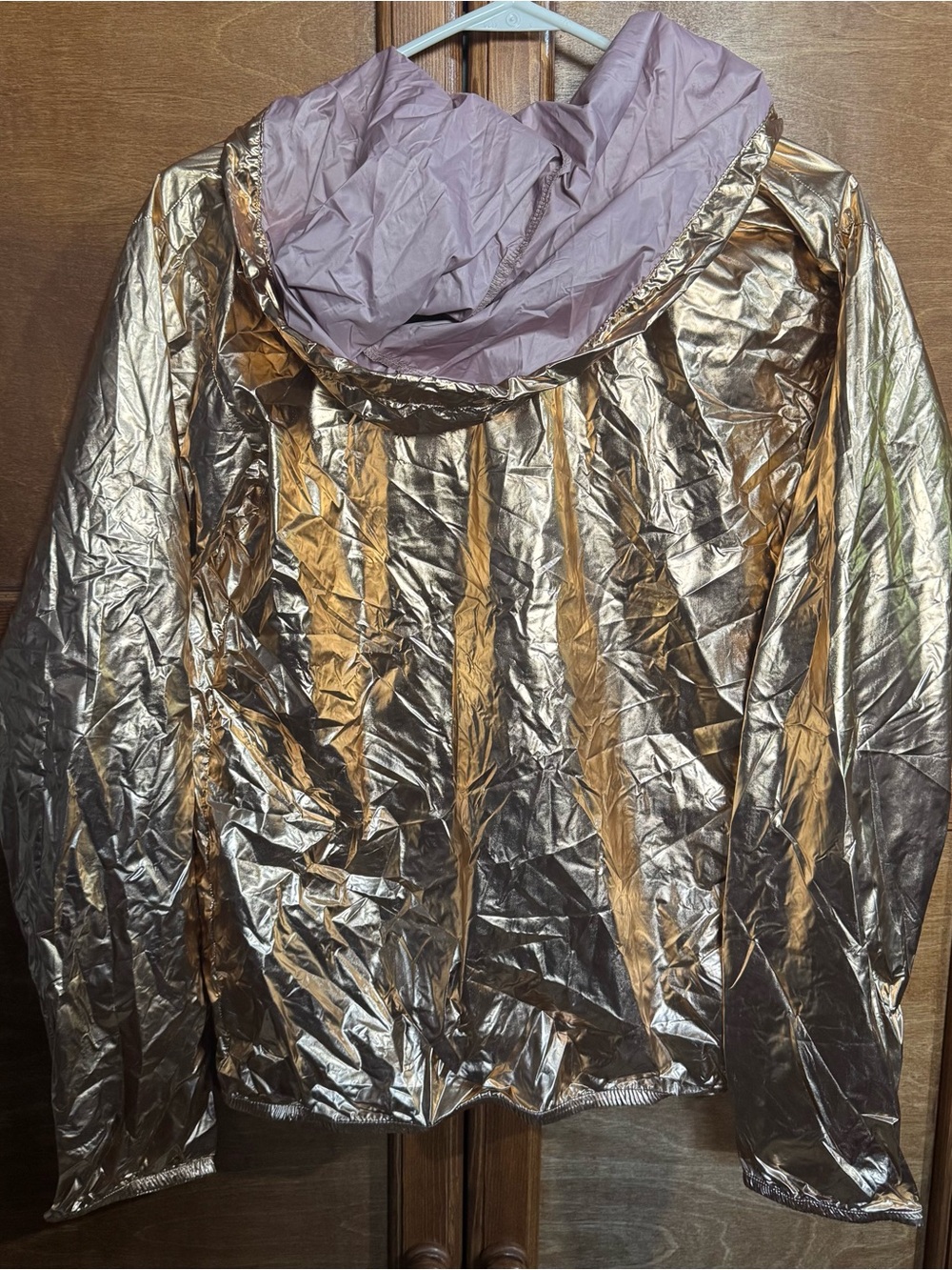 Forever 21 Metallic Gold Windbreaker with Pink Lining - Picture 4 of 4